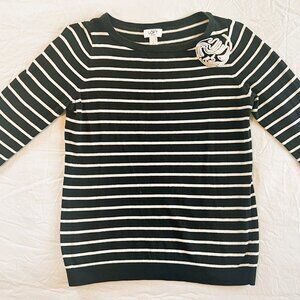 Ann Taylor Loft - Black & White Sweater w. Flower